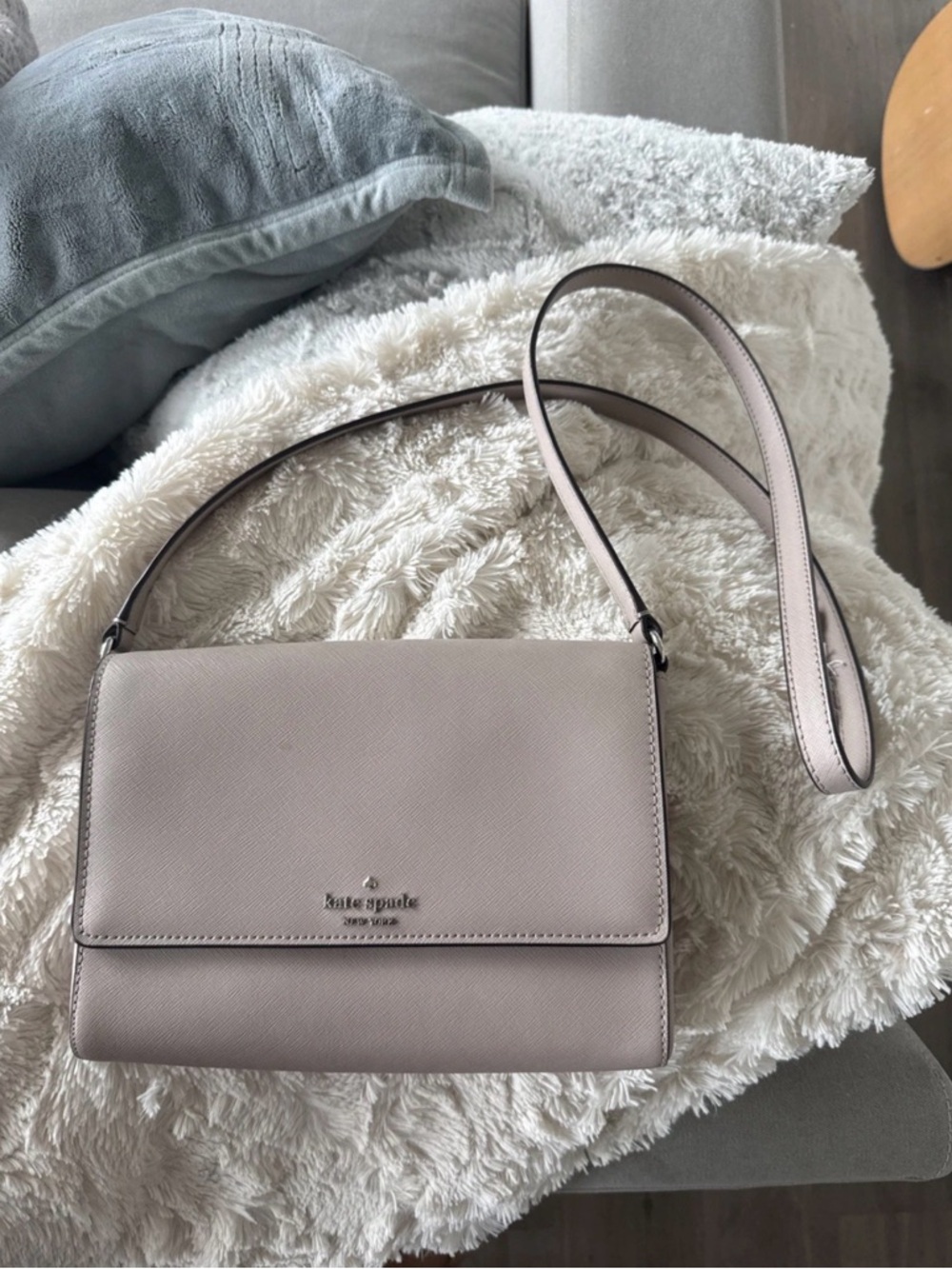 kate spade Pebbled Leather Crossbody in Soft Blush